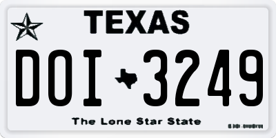 TX license plate DOI3249