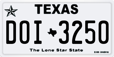 TX license plate DOI3250