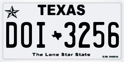 TX license plate DOI3256