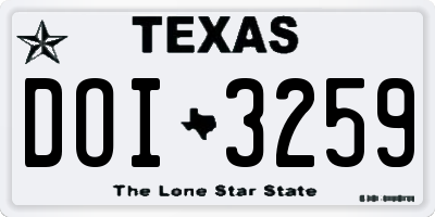 TX license plate DOI3259
