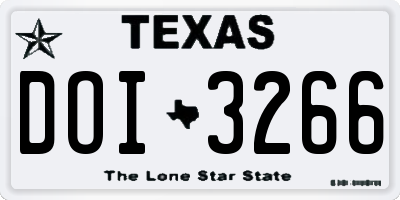 TX license plate DOI3266
