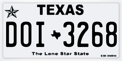 TX license plate DOI3268