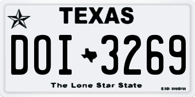 TX license plate DOI3269