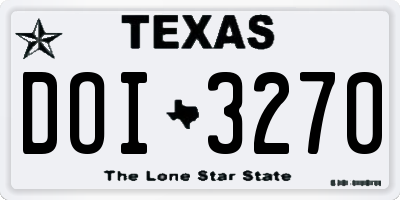 TX license plate DOI3270