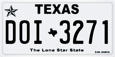 TX license plate DOI3271
