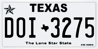 TX license plate DOI3275