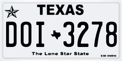 TX license plate DOI3278