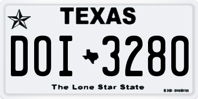 TX license plate DOI3280