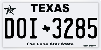 TX license plate DOI3285