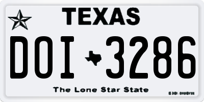 TX license plate DOI3286