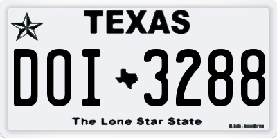 TX license plate DOI3288