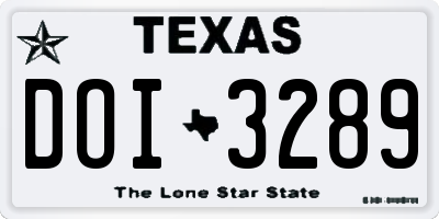 TX license plate DOI3289