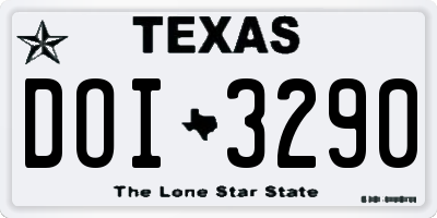 TX license plate DOI3290