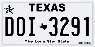 TX license plate DOI3291