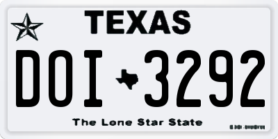 TX license plate DOI3292