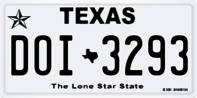 TX license plate DOI3293