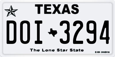 TX license plate DOI3294