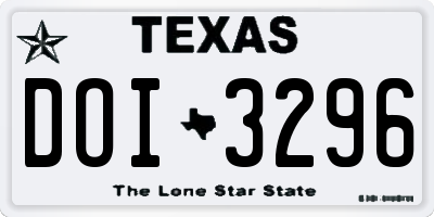 TX license plate DOI3296