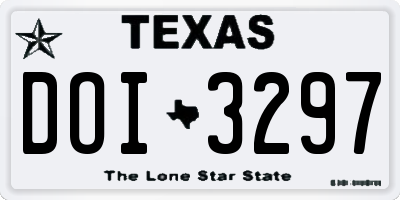 TX license plate DOI3297