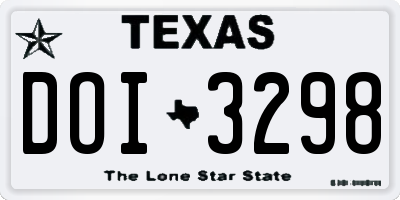 TX license plate DOI3298