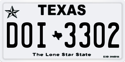 TX license plate DOI3302
