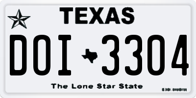 TX license plate DOI3304
