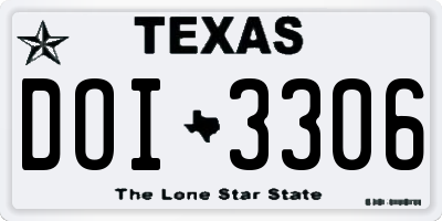 TX license plate DOI3306