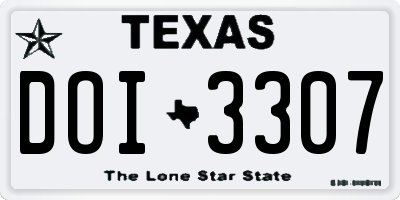 TX license plate DOI3307