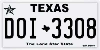 TX license plate DOI3308