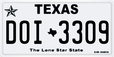 TX license plate DOI3309