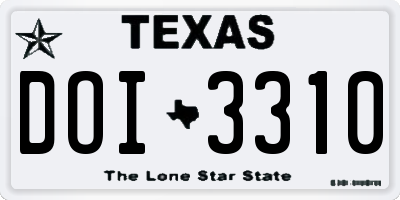 TX license plate DOI3310