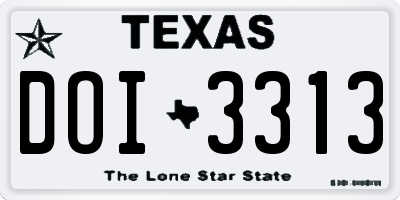 TX license plate DOI3313