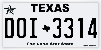 TX license plate DOI3314