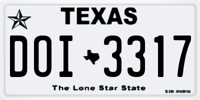 TX license plate DOI3317