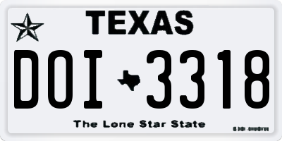 TX license plate DOI3318