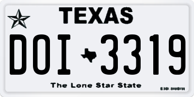 TX license plate DOI3319