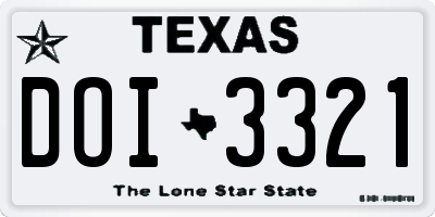 TX license plate DOI3321