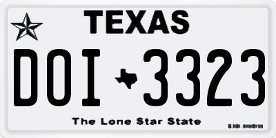 TX license plate DOI3323