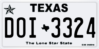 TX license plate DOI3324