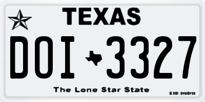 TX license plate DOI3327