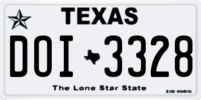 TX license plate DOI3328