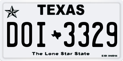 TX license plate DOI3329