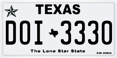 TX license plate DOI3330