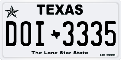 TX license plate DOI3335