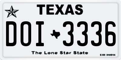 TX license plate DOI3336