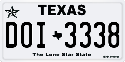 TX license plate DOI3338