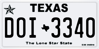 TX license plate DOI3340
