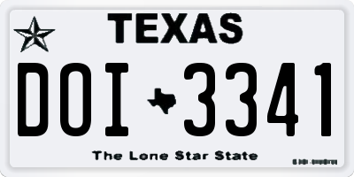 TX license plate DOI3341