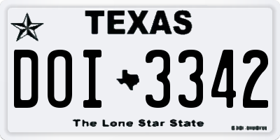 TX license plate DOI3342