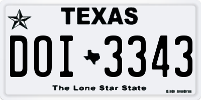 TX license plate DOI3343